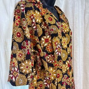 1980s Vintage Geo Black Dress w Pockets & Epaulettes Geometric